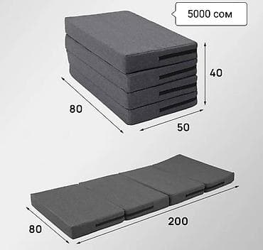 Раскладной матрас, Односпальный, Высокоэластичная пена, длина - 200 см