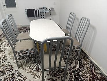 Кухонный стол и стул, цвет - Серый