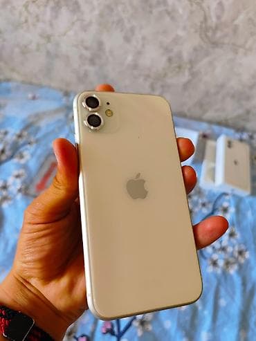 IPhone 11, Б/у, 128 ГБ, Белый, Коробка, 73 %