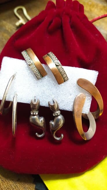 Серебряные серьги, Проба 925, Жемчуг, Женские, Б/у