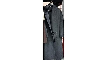 Мырзалардын бут кийими: Шерстяное пальто с шарфом, графитовый меланж. - Длина: ниже колена — 1