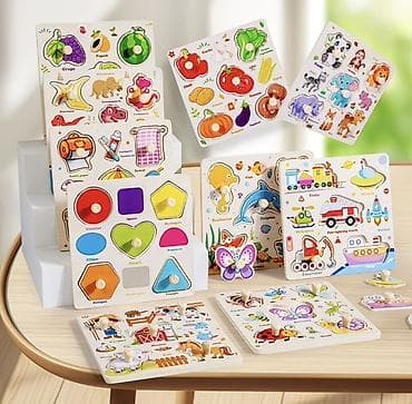 Деревянные пазлы-вкладыши с ручками для раннего развития - Тематика