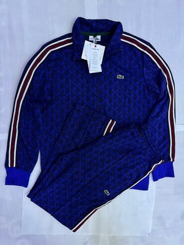 брендовые мужские спортивные костюмы из турции: Мужской спортивный костюм, M, L, 2XL, Lacoste, Новый, цвет - Синий, Самовывоз — 1