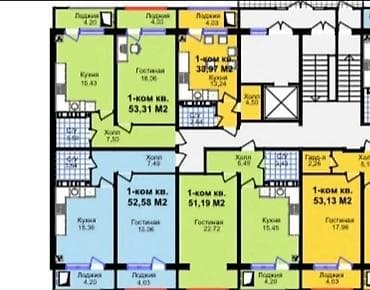Недвижимость: 1 комната, 53 м², 106 серия, 1 этаж, Готовая ПСО (под самоотделку) — 3