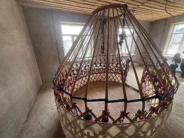 Боз үй: Боз үйлөр сатылат, Каркасы Жыгач, 40 баш, Диаметри: 3.5 метр — 5