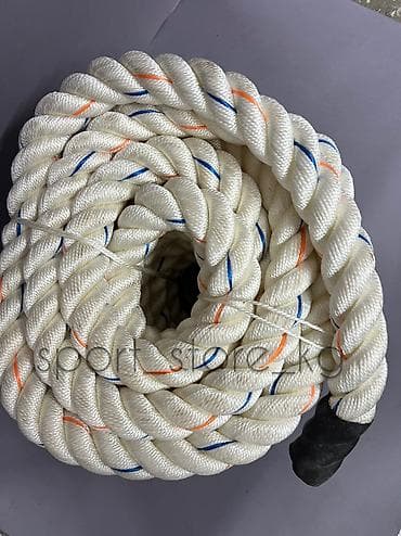 канат спортивный: Канат для кроссфита 
Цвет белый
Длина 9 метров
Толщина диаметр 5см — 2