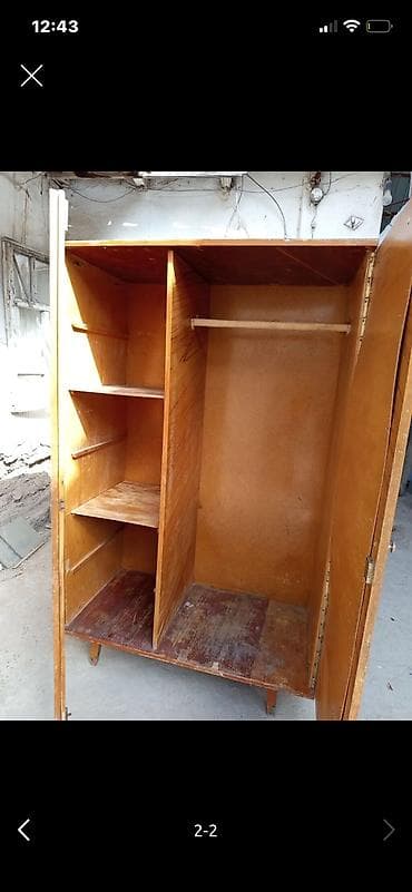 жыгач туалет: Деревянный шкаф со стеклом - Материал: массив дерева (полотно + — 2