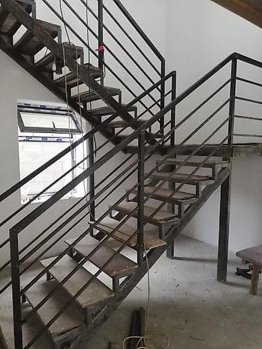 рейки на стену: Готовые перила, Материал: Металл, Для лестницы — 8