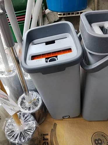 Хозтовары: Комплект для уборки: ведро с двухсекционной системой WASH/DRY и швабра — 1
