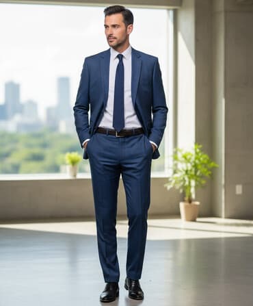 Мужской турецкий костюм двублочный (пиджак + брюки), 46 размер