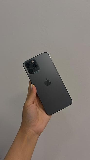 IPhone 12 Pro Max, Б/у, 128 ГБ, Графит, Зарядное устройство, Защитное стекло, Чехол