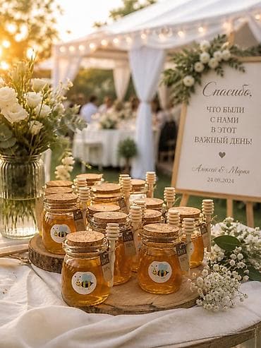 Мёд: 🍯 Оригинальный и вкусный подарок для ваших мероприятий ❤️ Натуральный — 5