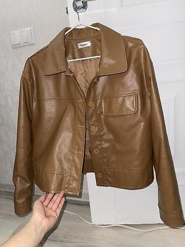 куртка коламбия: Короткая женская куртка-рубашка из эко-кожи YueXi. - Цвет — 2