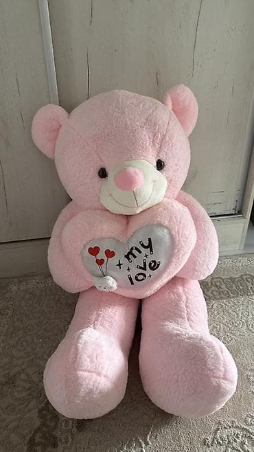 coco cola: Большой мягкий медведь-валентинка. - Цвет: нежно-розовый. - Размер — 4