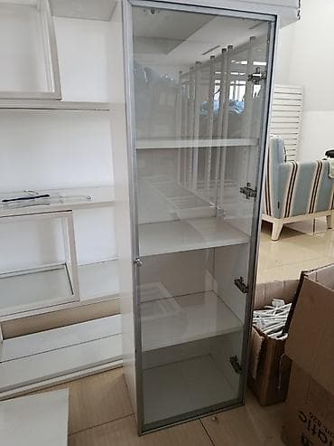 шкаф пенал с полками: Тумба для вещей и одежды, Без зеркала, ЛДСП, цвет - Белый — 4