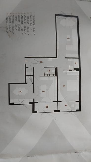 3: 3 комнаты, 88 м², Церковь 108 серия, 5 этаж, ПСО (под самоотделку) — 3