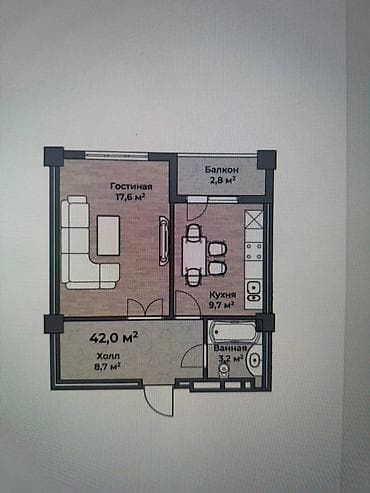 group: 1 комната, 42 м², Элитка, 6 этаж — 2