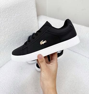 обувь для школы: Черные кеды Lacoste с низким профилем. - Верх: гладкий матовый — 1