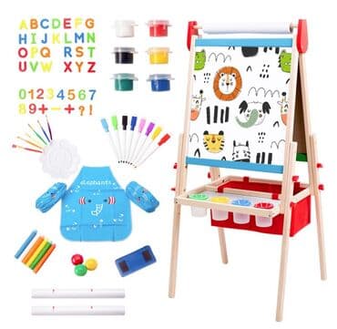 набор художника детский: Деревянный мольберт-доска с двухсторонней рабочей поверхностью — 1