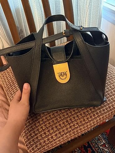 nike 37: PINKO — стильная кожаная сумка, чёрная Продаю оригинальную сумку — 2