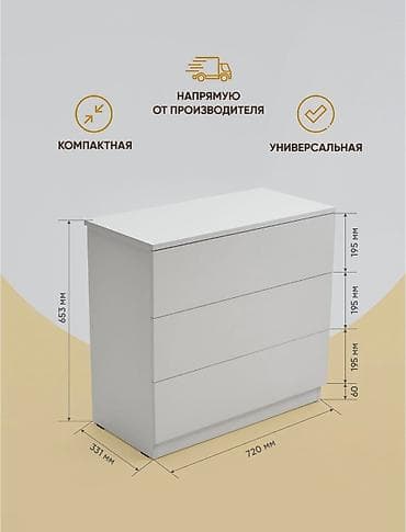 Кресла: Продается российский комод под ИКЕЮ! Без сборки, цвет белый, размеры — 2