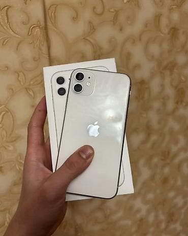aiphone x: IPhone 11, Б/у, 128 ГБ, Белый, Зарядное устройство, Чехол, Кабель, 78 % — 1