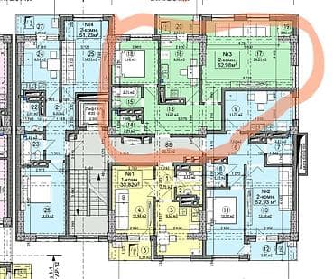 2 комнаты, 63 м², Элитка, 9 этаж, Готовая ПСО (под самоотделку)