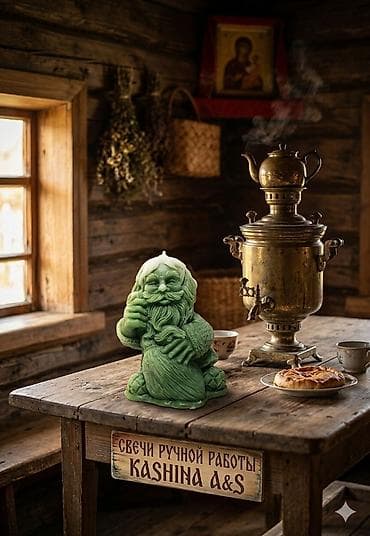 небесные фанари: Свеча ручной работы «Домовой» - Авторская фигурная свеча в виде — 1