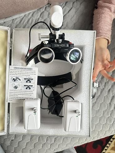 театральный бинокль: Налобные бинокулярные лупы с подсветкой в кейсе,новый привозной,только — 1