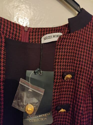 бордовое платье трикотаж: Вечернее платье, Кашемир, С рукавами, L — 11