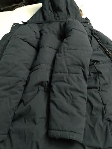 брендовая одежда бишкек: Зимняя мужская парка, темно‑синяя. Особенности: - Теплый стеганый — 4