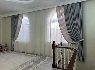 Комплект штор, Блэкаут, С тюлем в комплекте, Изготовление на заказ, Для зала