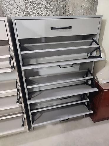 стол раскладушка: Тумба и подставка для обуви, Другой материал, цвет - Серый — 2