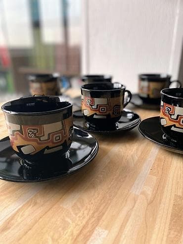 стекло посуда: Набор посуды (3 комплекта) б/у 1) Синий стеклянный набор для — 3