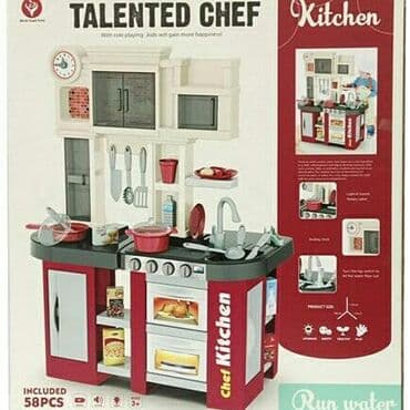 Игрушки: Детская большая кухня с водой, пусудой. очень хорошего качества — 1