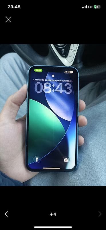 samsung a7: IPhone 13, Б/у, 128 ГБ, Blue Titanium, Защитное стекло, Чехол, Кабель, 100 % — 2