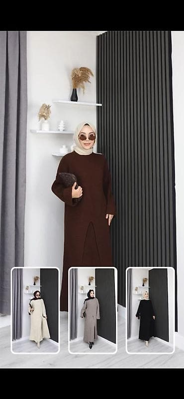 Спортивная одежда: Повседневное платье, Турция, Осень-весна, Длинная модель, Трикотаж, Оверсайз, Стандарт — 8