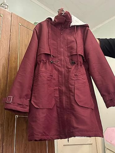 женская парк со съёмным: Пуховик, Короткая модель, С капюшоном, XL — 3