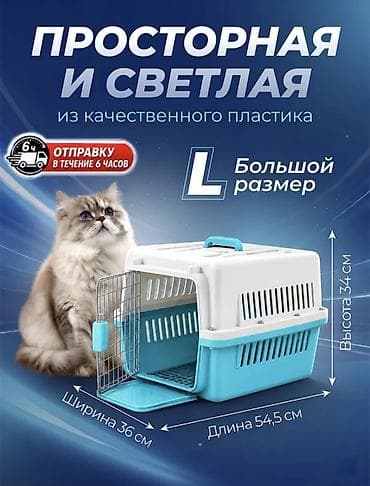 Үй жаныбарлары: Переноска для кошек и мелких собак из ударопрочного PP‑пластика — 4
