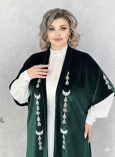 Пончо: Пончо, Классика, Осень-весна, Велюр, Ассиметричная модель — 2