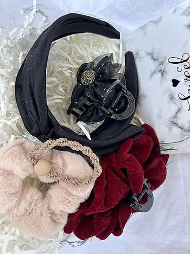 Чачка арналган аксессуарлар: Чачка арналган аксессуар, Чачка сайгыч, Аялдарга, Материалы: Текстиль, Жаңы — 3