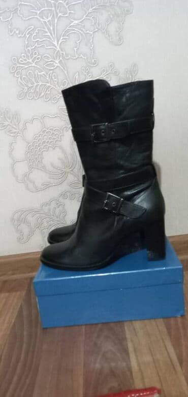 Киреге берилүүчү кийимдер: Сапоги женские черные, новые, натуральная кожа, произвоство Германия — 3
