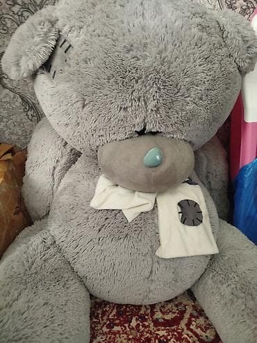 Большой плюшевый медведь Teddy (серый) - Размер: очень крупный, рост lalafo.kg да Большой плюшевый медведь Teddy (серый) - Размер: очень крупный, рост