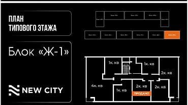 art square: 4 комнаты, 121 м², Элитка, 4 этаж, Готовая ПСО (под самоотделку) — 2