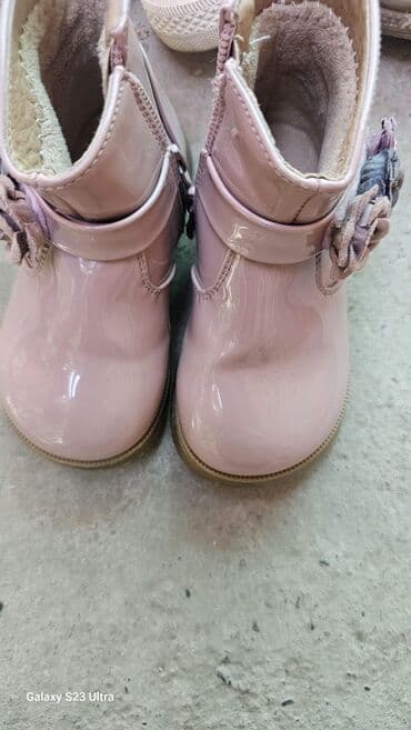 коляски дордой: Детские ботинки для девочки, размер 22. - Цвет: нежно‑розовый, лаковая — 2