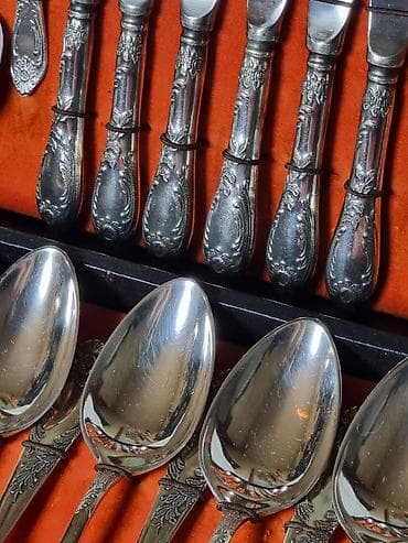 серебро ложки: КОРОЛЕВСКИЙ СССР НОВЫЙ Столовый набор в оригинальном футляре — 10