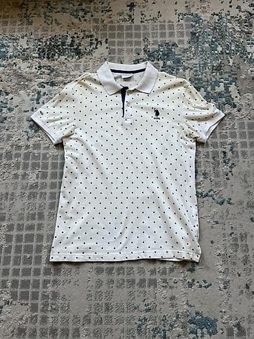 футболка поло мужская: Мужская футболка, Стандарт, Us Polo Assn, Б/у, цвет - Белый, Самовывоз — 1