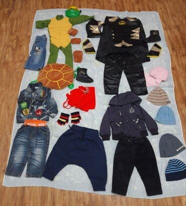 Верхняя одежда: Распродажа красная шапка+красный шарф+цветнфе перчатки=50сом все — 1