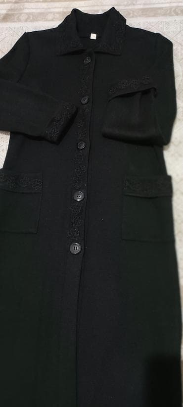 Кардиган, Трикотаж, Длинная модель, Осень-весна, С карманами