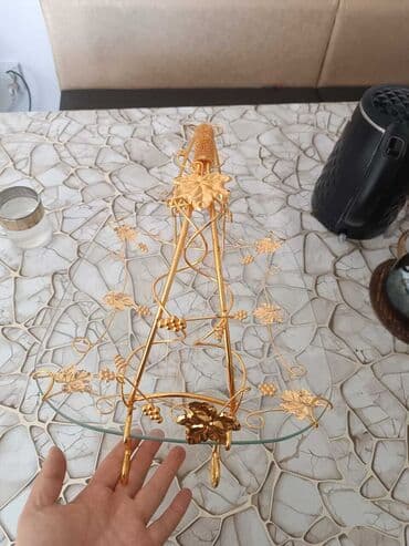 декоративная посуда: Декоративная этажерка для фрук тотов и десертов. Металлическая — 2